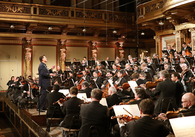 Christian Thielemann und die Wiener Philharmoniker bei der Einspielung der 5. Symphonie von Anton Bruckner © Wiener Philharmoniker/Dieter Nagl